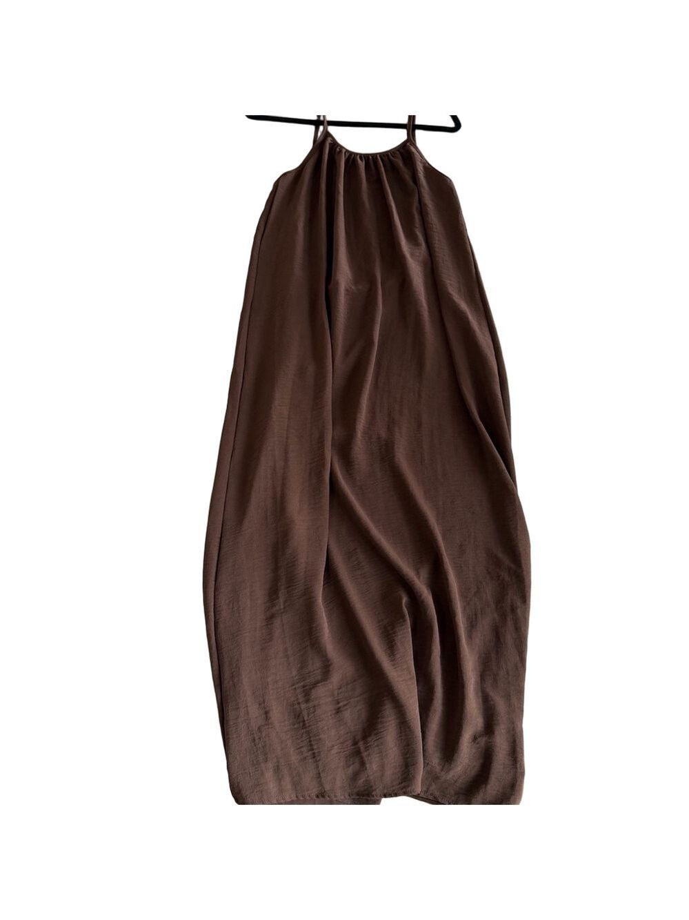 Women's Brown Open Back Thin Strap Dress Size Large #260467